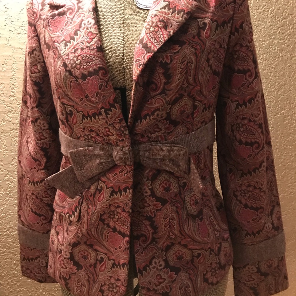 True Meaning Pink Blazer Jacket with Bowtie New SM